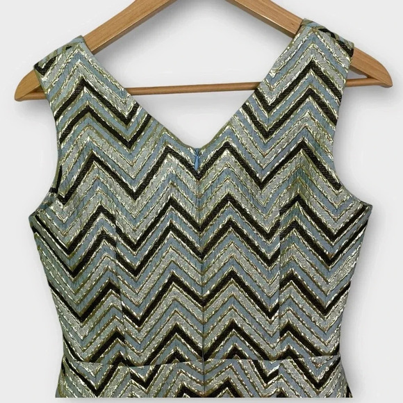 Must Have Metallic Zig Zag  Cocktail Dress - Picture 7 of 10